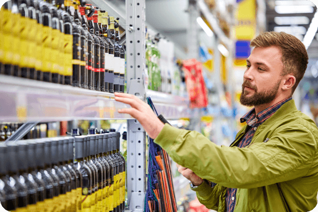 man shopping in market